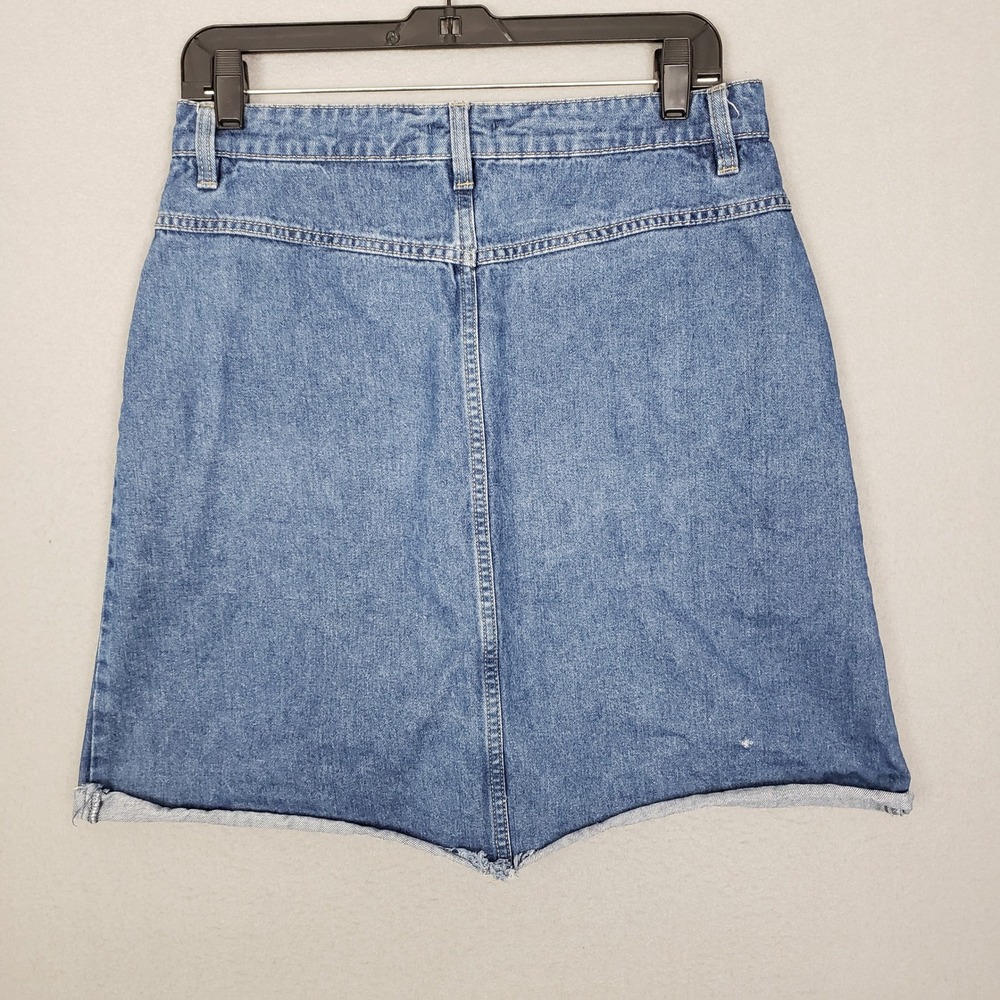 O'Stin Button Front Denim Mini Skirt Summer Festival Coastal European Size L - Picture 2 of 8